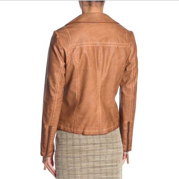 Max Studio Washed Faux Leather Jacket - Picture 9 of 10